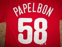 Red MLB Philadelphia Phillies Jonathan Papelbon #58 T Shirt S Free US Shipping - £15.01 GBP