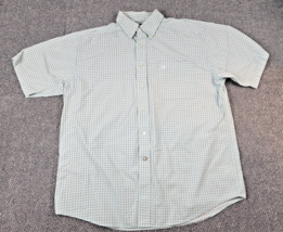 Ariat Shirt Mens L Teal Geometric Western Work Stretch Casual Comfort Wear - £14.88 GBP