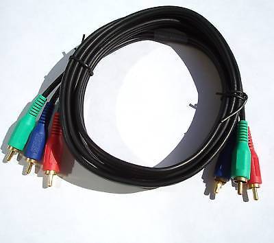 3-RCA GOLD PLATED RGB COMPONENT VIDEO CABLE 6FT - £5.26 GBP