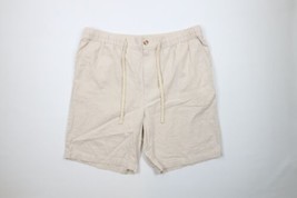 Vintage 90s Streetwear Mens XL Linen Blend Above Knee Harem Beach Shorts Beige - £39.43 GBP