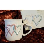 New MARY KAY COSMETICS COFFEE MUG CUP 3 Pastel Hearts Perfect For VALENT... - £15.13 GBP