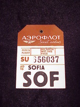 Soviet Airlines Luggage Tag, Russia, USSR - £5.86 GBP