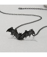BAT NECKLACE 16&quot; Chain Flying Wings Spread Charm Pendant Vampire Hallowe... - $126.85 MXN