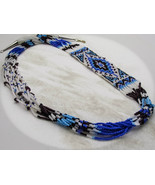 Contemporay Loom Mixed Media, Garnet and Freshwater pearl Beaded Necklace - $152.61 CAD