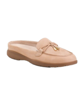 New Easy Spirit Beige Leather Wedge Comfort Mules Loafers Size 7.5 M - £46.51 GBP