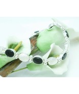 Illustra Sterling Silver Black Onyx Bracelet 7.5&quot; - $96.66 CAD