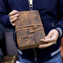 Leather Journal - Handmade Leather Bound Journal with Deckle Edge Paper ... - $50.00