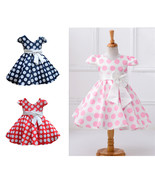 Baby Girls Princess Tutu Dress Casual Puff Polka Dot Bow Skirt 2-10 Years - £15.95 GBP