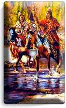Native American Indians On Horses Phone Telephone Wall Plate Cover Room Ny Decor - £12.86 GBP