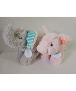Manhattan Toy Voyagers Pink Pig Grey Elephant Plush Stuffed Animal Lot H... - £14.89 GBP