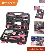 135 Piece Household Tool Kit Pink with Pivoting Dual-Angle 3.6 V Lithium... - $59.76