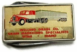 Money Clip Welling Grain Semi Truck Knife Nail File Credit Card Cash Hol... - £104.84 GBP