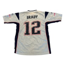 Reebok New England Patriots Tom Brady #12 Silver NFL Football Jersey Men&#39;s Large - £47.95 GBP