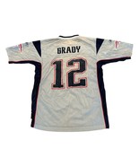 Reebok New England Patriots Tom Brady #12 Silver NFL Football Jersey Men... - £47.44 GBP