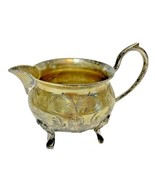 E.P.N.S. India Footed Small Cream Pitcher with Handle Silver Embossed De... - £10.45 GBP