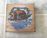 Stampendous Wood Mounted Christmas Etchling Rubber Stamp Wood Mill Q045 - $8.46