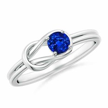 ANGARA 4mm Natural Blue Sapphire Infinity Knot Ring in Sterling Silver Size 3-13 - £160.76 GBP+