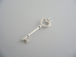Tiffany &amp; Co Silver Large Heart Key Charm Pendant 4 Necklace Bracelet Gi... - $298.00
