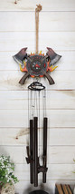 Maltese Cross Crest With Crossed Fire Fighter Axe Fireman Wind Chime Decor - £39.14 GBP