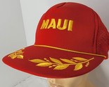 RED Maui  Hawaii Snapback Mesh Grandpa Trucker Hat Scrambled Eggs Laurel... - $12.86