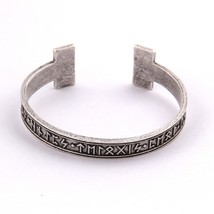 Viking Bracelet Men Cuff Handmade Nordic Rune Bangle Pagan Celtic Norse Steel - £12.21 GBP