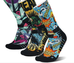 Socks 3 Pk Graffiti Art Hip-hop Style Texture Pattern Unisex Sz Medium NEW - £18.76 GBP