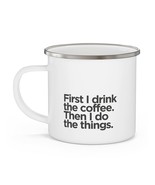 Funny Coffee Mug Procrastination First I Drink Camping Mug Gift Enamel M... - £16.06 GBP