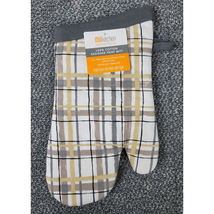 MU Kitchen Oven Mitt Glove Our Home Plaid 100% Cotton Thick Terry Lined ... - $12.84