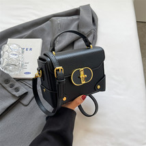 Fashion Contrast Color Small Square Bag Texturized Handbag 2023 Autumn Elegant A - £29.85 GBP
