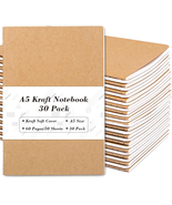 30 Pack Kraft Notebooks, A5 60 Lined Pages Notebooks and Journals for Wo... - €45,73 EUR