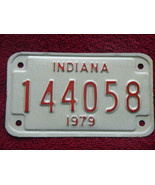 INDIANA MOTORCYCLE LICENSE PLATE 1979 79 # 144058 - $5.26