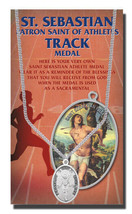 St. Sebastian Men&#39;s Track Medal Necklace, plus Two Free Prayer Cards - £14.87 GBP