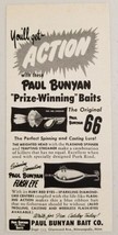 1954 Print Ad Paul Bunyan Original 66 &amp; Flash Eye Fishing Lures Minneapo... - £7.15 GBP