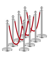 VEVOR Stanchions and Velvet Ropes, 8Pcs, Hollow Base with Stainless Stee... - €85,69 EUR