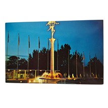 Postcard Night View Mermaid Fountain And Adagio Florida Weeki Wachee Chrome - £5.66 GBP