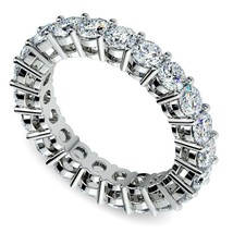 2.50Ct Natural Moissanite Tester Pass Eternity Band Ring 14K White Gold Plated - £140.50 GBP
