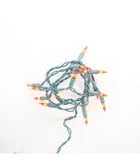 15 Bulb Orange Amber Glass Craft Lights Green Wire - $12.00