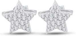 2.50CT Round Cz Cluster Star Shape Celestial Stud Earrings 14K White Gold Over - £42.23 GBP