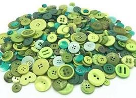50 Resin Buttons Colorful Greens Jewelry Making Sewing Supplies Assorted... - $7.26