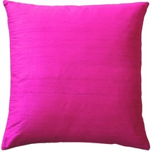 Sankara Fuchsia Pink Silk Throw Pillow 16x16, with Polyfill Insert - £32.10 GBP