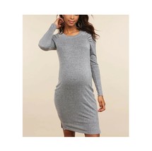 Motherhood Maternity Womens M Gray Heather Hacci Long Sleeve Lined Dress NWT I84 - £23.56 GBP