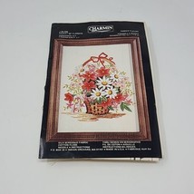 Vintage Charmin #04-496 Basket Of Flowers Embroidery Kit 5 x 7 Open Item - £8.53 GBP