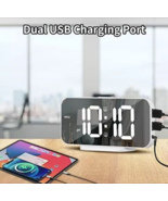 ALANAS Digital Alarm Clock with Dual Alarms Mirror LED Bedroom Alarm Clo... - $12.03 CAD