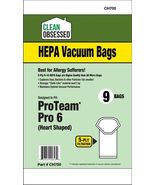PROTEAM PRO 6, FS6 SYNTHETIC HEPA BAGS, 9/PK (HEART SHAPED) Rep'l for 10... - $16.83