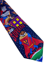 Super Taz Supertaz Tie Necktie Superman Looney Tunes Tasmanian Devil Vin... - £21.87 GBP