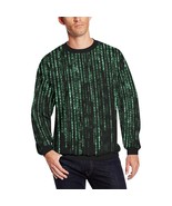 Matrix Computer Coding Geek Nerd Men&#39;s All Over Print Fuzzy Sweatshirt - £34.65 GBP