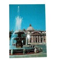 Vatican City Fountain St Peter&#39;s Square Photo Color Postcard 1960 Posted - £3.17 GBP