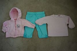 Lot of 3 Girls Mixed Clothes: Jacket, Pants, Shirt 74 EU (6-9 Month) 100% Cotton - £7.83 GBP