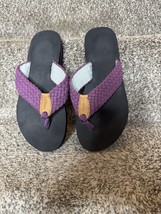 LL Bean Women&#39;s Purple Braided Canvas Thong Flip Flops Size 8 - $20.00