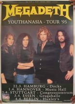 Megadeth Poster Youthanasia Tour Berlin Germany  March 22-April 4 1995 M... - $2,181.83 MXN